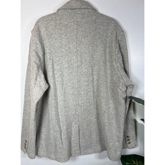 New Vince Men's Wool Fleece 2 Button Blazer Light Heather Gray XL Stretch - Picture 3 of 8